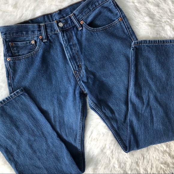 LEVIS • 505 Straight Fit Jeans W33 L30 Dark Stonewash - Picture 3 of 15